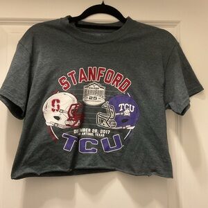 2017 Alamo Bowl TCU vs Stanford cut T-shirt unisex sz small